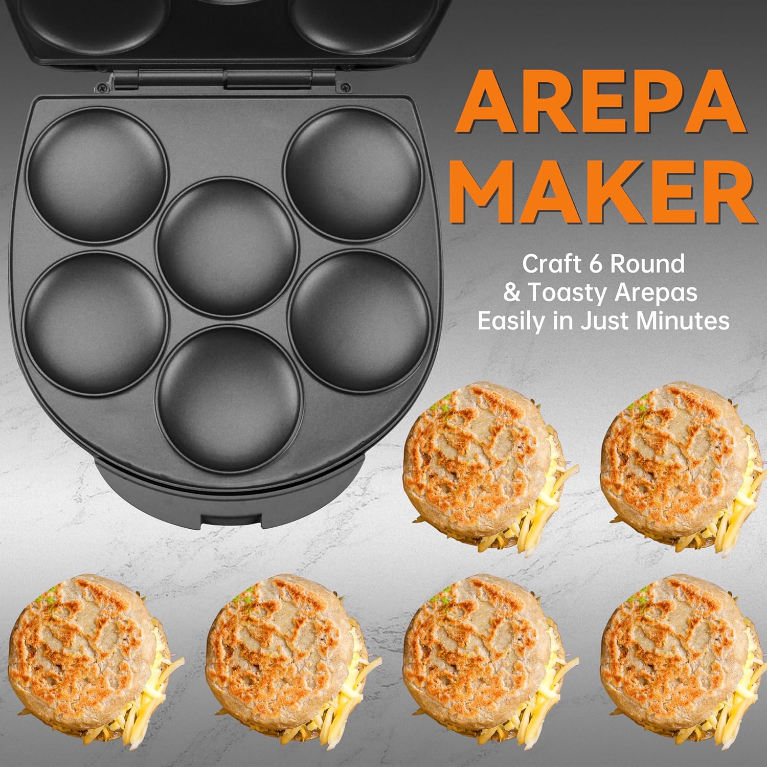 Baker's Friend Electric Arepas Maker with Browning Control, Mini Pancakes Maker, Pancake Maker Pan, Tostiarepa, Makes Arepas, Corn Patties, Mini Pancakes, Breakfast Sandwiches, Fried Eggs, Graphite